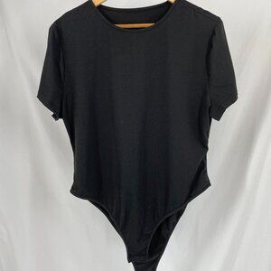 Shein Curve Black Short Sleeve Body Suit